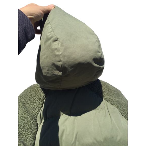 Pilcro Womens Swing Puffer Jacket Size L Green Teddy Coat Boho Gorpcore Outdoor - Picture 10 of 13